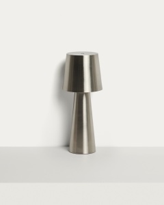 Veioza portabila argintie din metal cu USB 40 cm Arenys Kave Home