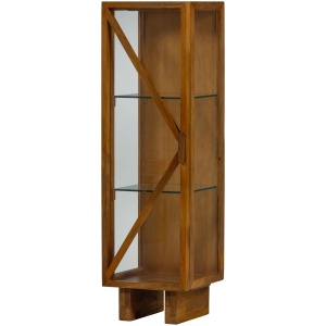 Vitrina din lemn maro deschis 137 cm Kella Woood