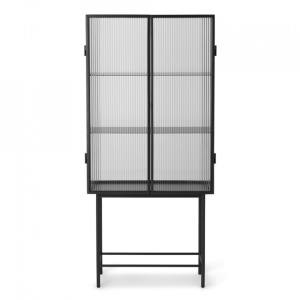 Vitrina din metal negru 155 cm Haze Reeded Ferm Living