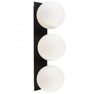 Aplica alba/neagra din metal cu 3 becuri Classy Thai Natura