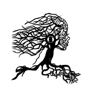 Aplica neagra din metal Tree Woman The Home Collection