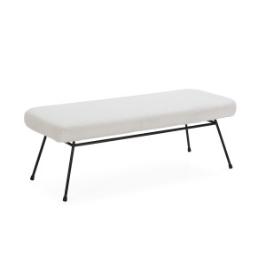 Bancheta alba/neagra din textil 126 cm Motria Thai Natura