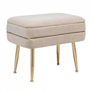 Bancheta bej din catifea 50 cm Pavlina Bizzotto