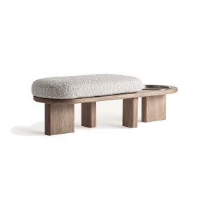 Bancheta bej/maro din textil 160 cm Windek Vical Home