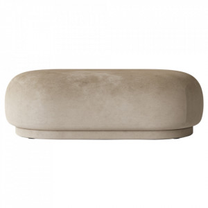Bancheta bej nisipiu din catifea 124 cm Rico Faded Ferm Living