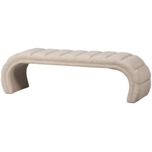 Bancheta crem din textil 163 cm Traffic Woood