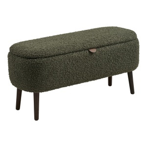 Bancheta din textil verde 95 cm Harlow Boucle House Nordic