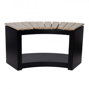 Bancheta exterior neagra/maro din metal 90 cm Locke Esschert Design