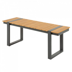 Bancheta pentru exterior maro din aluminiu si plastic 123 cm Tampa The Home Collection