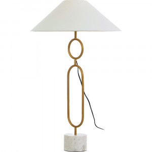 Baza pentru veioza alba/aurie din marmura 70 cm Liart Thai Natura