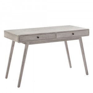 Birou gri din lemn 55x120 cm Udons Thai Natura
