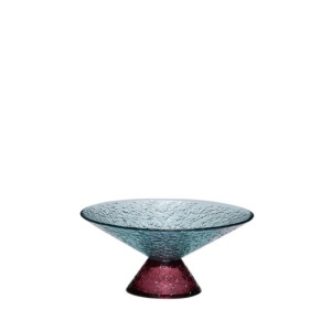 Bol decorativ albastru/rosu din sticla 15 cm Bonbon Hubsch