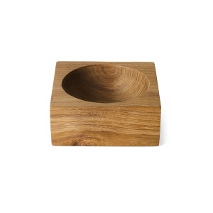 Bol decorativ maro din lemn 12x12 cm Cube HK Living