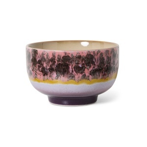 Bol multicolor din ceramica 14 cm 70s Blast HKliving