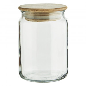 Borcan cu capac maro/transparent din sticla 650 ml Monaco Madam Stoltz