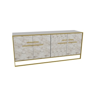 Bufet inferior alb/auriu 180 cm Polka The Home Collection