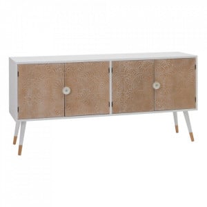 Bufet inferior maro/alb din lemn de pin si MDF 120 cm Lorby The Home Collection