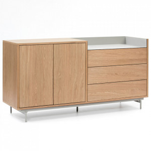 Bufet inferior maro/gri din lemn 150 cm Valley Teulat