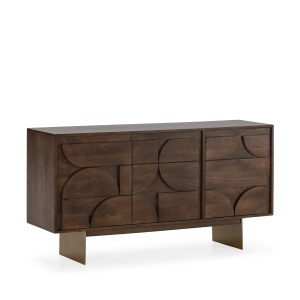 Bufet inferior maro inchis din lemn 145 cm Trisha The Home Collection