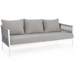 Canapea alba din poliester si aluminiu pentru exterior 220 cm Florencia Bizzotto