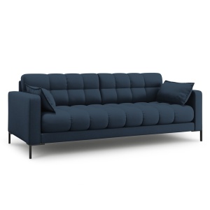 Canapea albastra din textil pentru 4 persoane Mamaia Black Micadoni