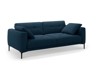 Canapea albastru royal din catifea pentru 4 persoane Bemy Velvet Micadoni