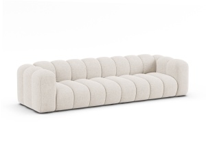 Canapea bej deschis din textil pentru 4 persoane Lupine Chenille Micadoni