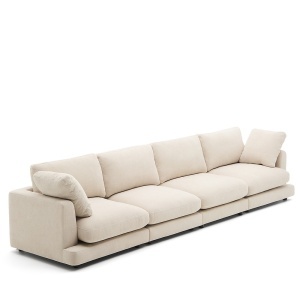 Canapea bej din textil pentru 6 persoane Gala Kave Home