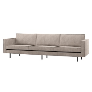 Canapea bej inchis din textil pentru 3 persoane Rodeo Rib Woood