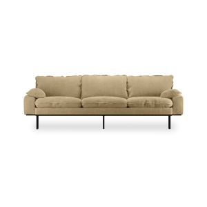 Canapea crem din catifea pentru 4 persoane Retro Royal HKliving