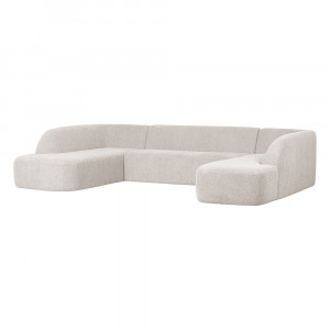 Canapea cu colt alb perla din textil 339 cm Sloping Woood