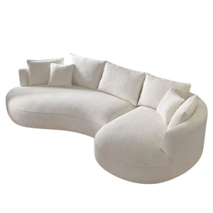 Canapea cu colt alba din textil 317 cm Venedik Right The Home Collection