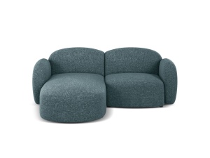 Canapea cu colt albastru deschis din textil pentru 3 persoane Blair Eden Left Micadoni