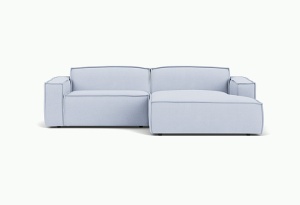 Canapea cu colt albastru gheata din textil 252 cm Edge Right Kvadrat Vidar Ice - 723 FEST