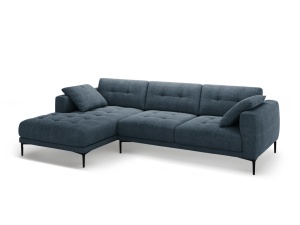 Canapea cu colt albastru inchis din textil pentru 3 persoane Bemy Left Structural Micadoni