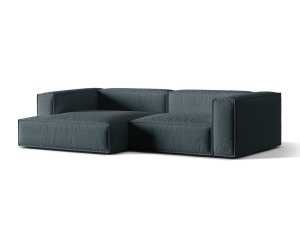Canapea cu colt albastru petrol din textil pentru 4 persoane Nuria Left Structural Micadoni