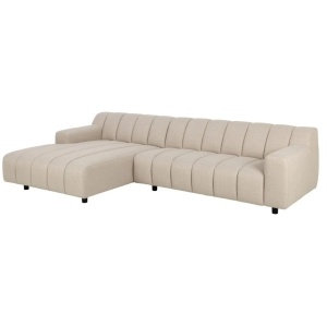 Canapea cu colt bej din textil pentru 2.5 persoane Oakland Left Quiet Object