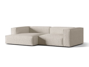 Canapea cu colt bej din textil pentru 4 persoane Nuria Left Boucle Micadoni