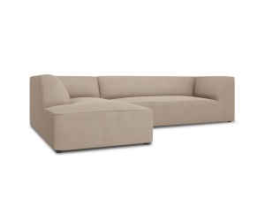 Canapea cu colt bej inchis din textil pentru 4 persoane Ruby Ottawa Left Micadoni