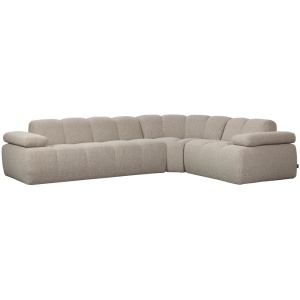Canapea cu colt bej melanj din textil 310 cm Mojo Boucle Right Woood