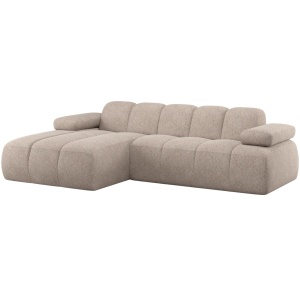 Canapea cu colt bej nisipiu din textil 284 cm Mojo Woolly Left Woood