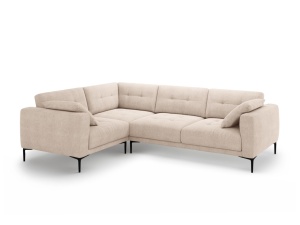 Canapea cu colt bej nisipiu din textil pentru 4 persoane Bemy Left Structural Micadoni