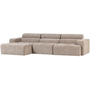 Canapea cu colt crem din textil 300 cm Novi Left Woood
