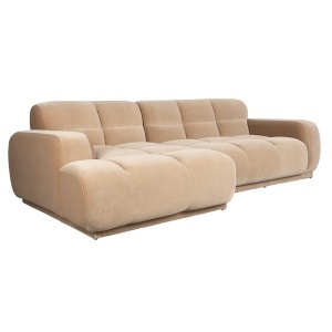 Canapea cu colt din textil bej 267 cm Hazel Left Zuiver