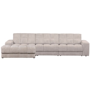 Canapea cu colt din textil crem 316 cm Second Date Rib Left Woood