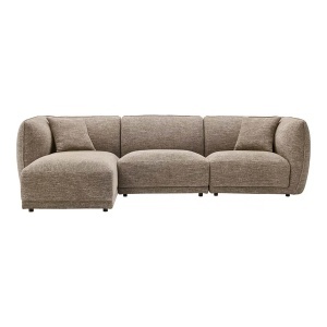 Canapea cu colt din textil maro 276 cm Clyde Left Lounge House Nordic