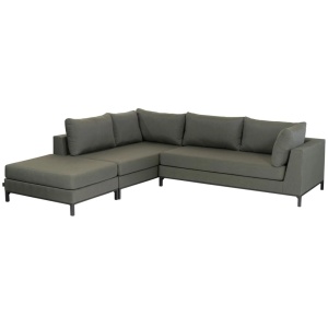 Canapea cu colt exterior din textil verde 246 cm Sicilie Left Woood