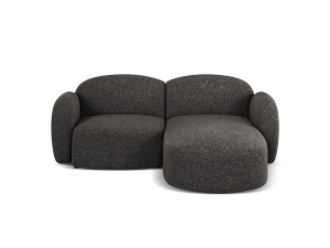 Canapea cu colt gri antracit din textil pentru 3 persoane Blair Eden Right Micadoni