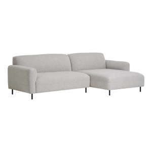 Canapea cu colt gri deschis din textil 265 cm Salvador Boucle Right House Nordic