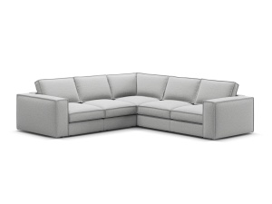 Canapea cu colt gri deschis din textil pentru 4 persoane Pola Symmetrical Micadoni